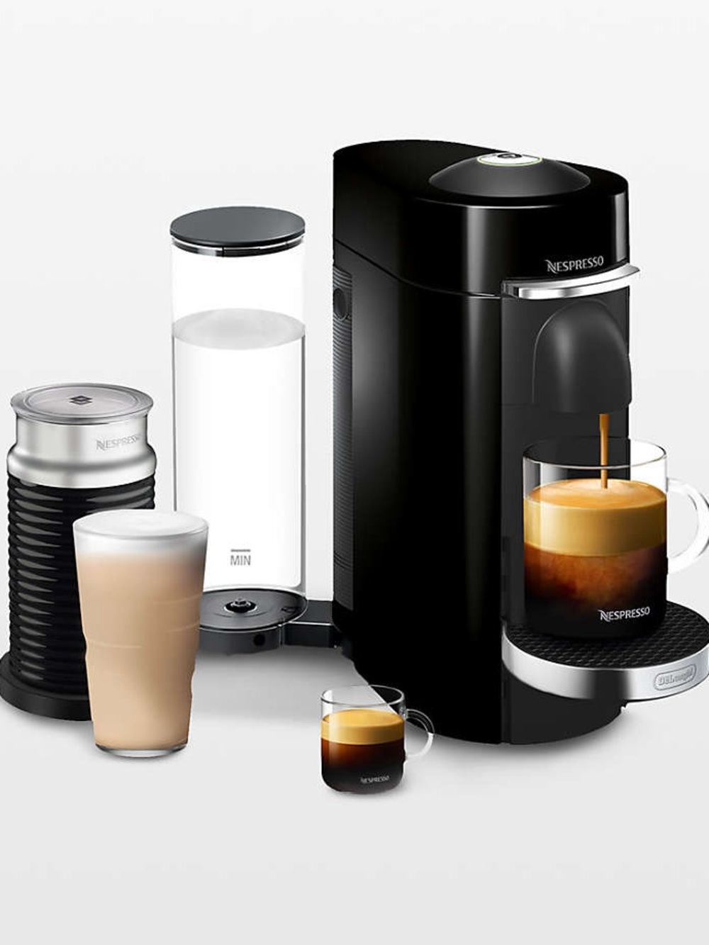 Nespresso Vertuo Plus Deluxe & Aeroccino Milk Frother Bundle - Black